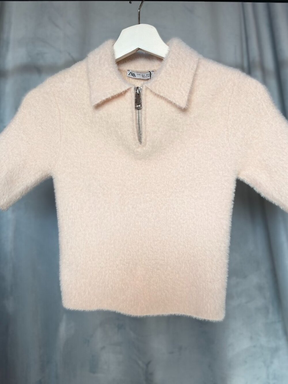 Fuzzy Zip Blouse